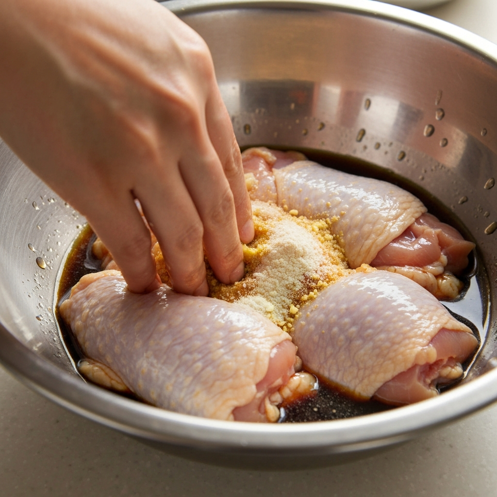 닭고기 손질 및 염지