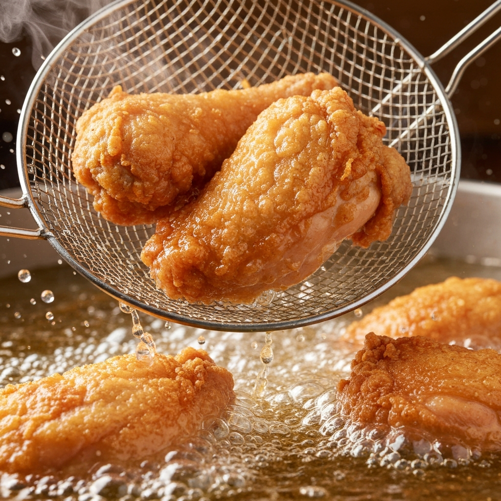 바삭함을 위한 2차 튀기기